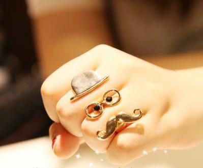 Anel Hat Eye Glasses Mustache